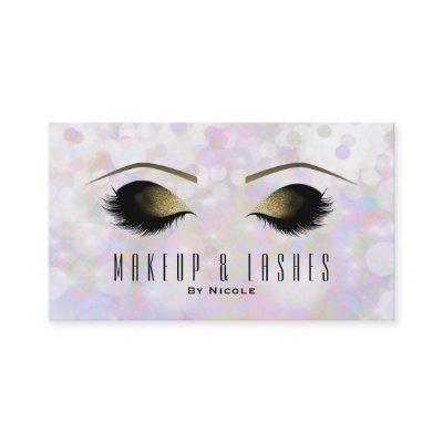 Iridescent Bokeh Lights Makeup Eyelashes Beauty