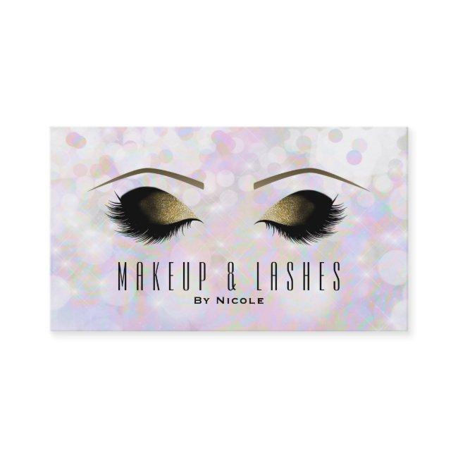 Iridescent Bokeh Lights Makeup Eyelashes Beauty