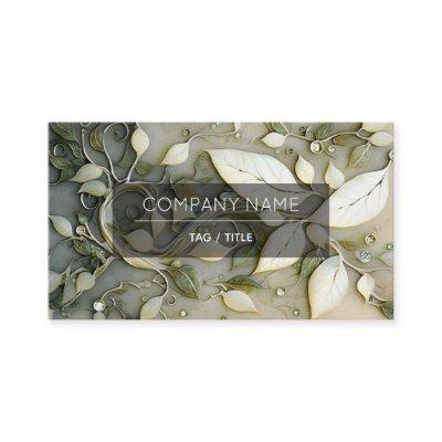 Iridescent Botanical Gems, Ivory & Sage