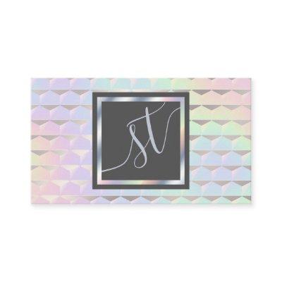 Iridescent Faux Holographic Pattern Monogram
