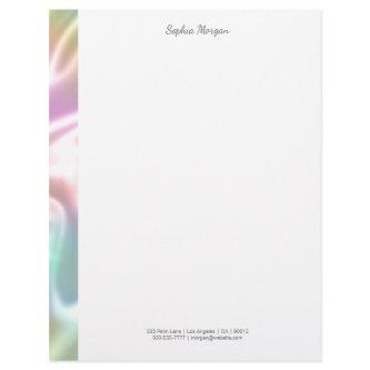 Iridescent Stripe, Grey Name & Contact Info Letterhead