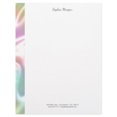 Iridescent Stripe, Grey Name & Contact Info Letterhead