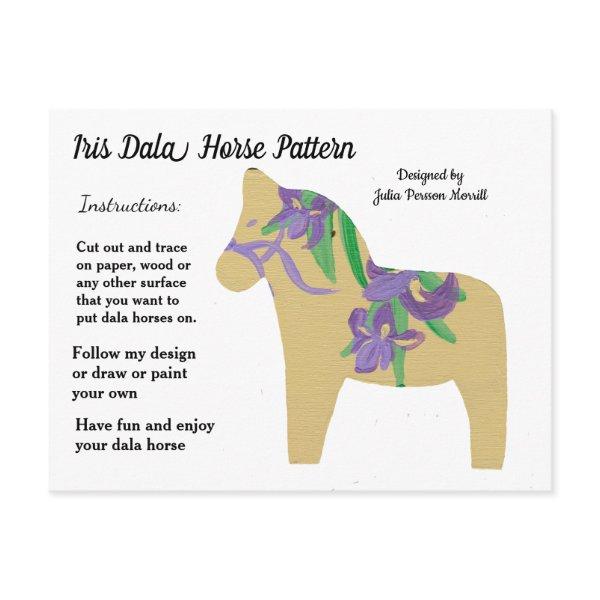 Iris Dala Horse Pattern to Share Holiday Postcard