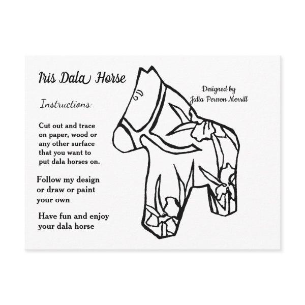 Iris Dala Horse Pattern to Share Holiday Postcard