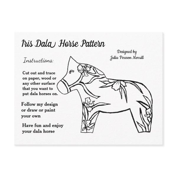 Iris Dala Horse Pattern to Share Holiday Postcard
