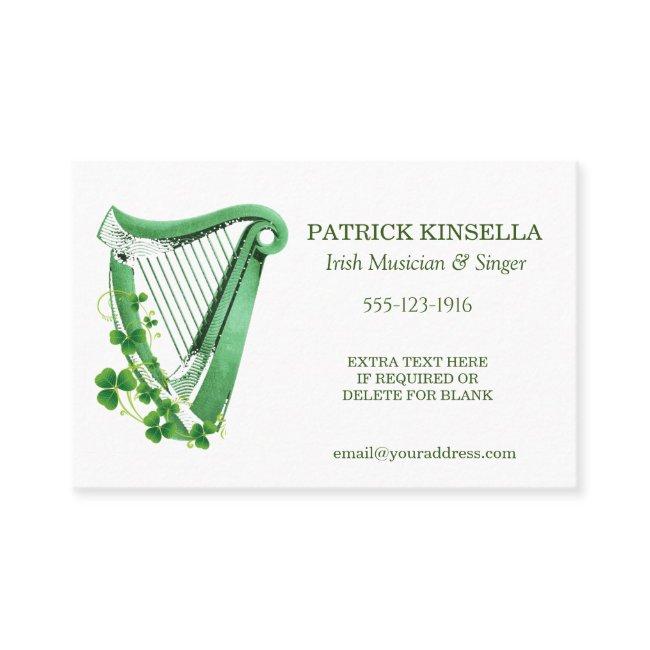 Irish Harp and Shamrocks