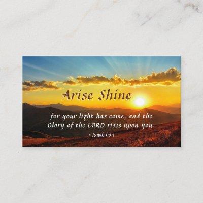 Isaiah 60:1 Arise Shine Your light has come Bible