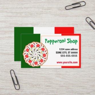 Italian Pepperoni pizza shop restaurant