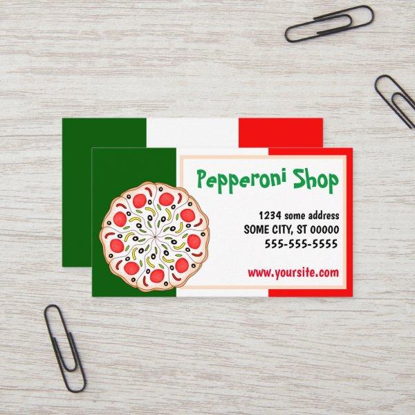Italian Pepperoni pizza shop restaurant