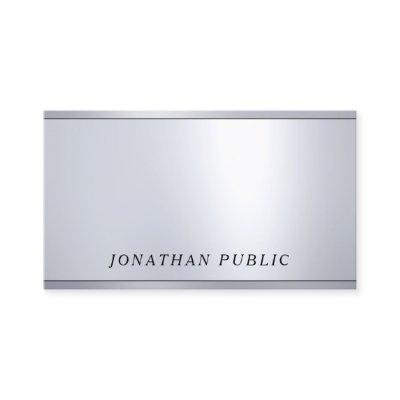 Italic Text Silver Metallic Look Modern Elegant