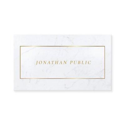 Italic Text White Marble Gold Modern Chic Glamour