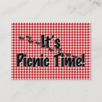 It's Picnic Time! Red Checkered Table Cloth w/Ants