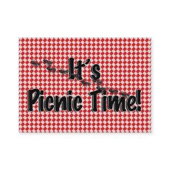 It's Picnic Time! Red Checkered Table Cloth w/Ants