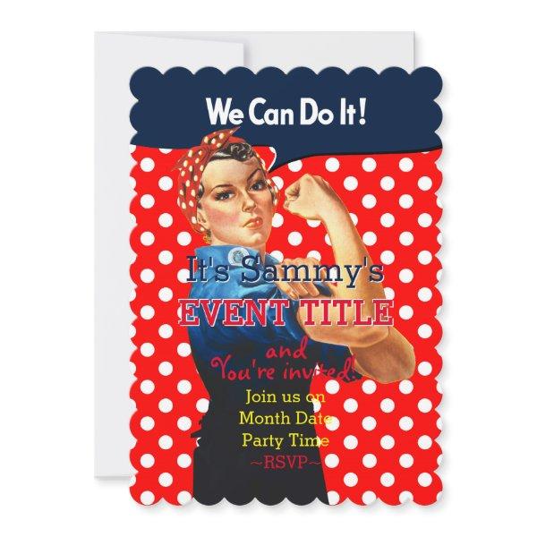 It's Your Rosie Party 12 lines 2 sided custom Invitation