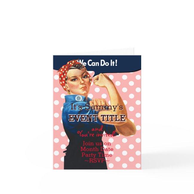 It's Your Rosie Party 12 lines 2 sided custom Invitation