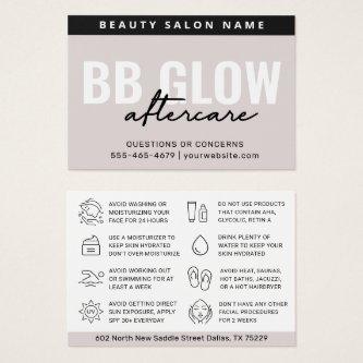 Ivory BB Glow Facial After Care Instruction Card