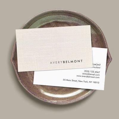 Ivory Cream Linen Minimalist Professional Minimal