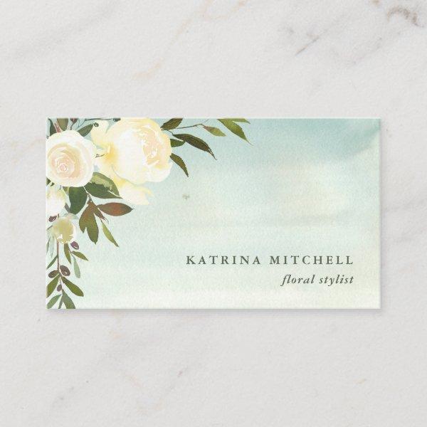 Ivory Floral | Soft Green Watercolor