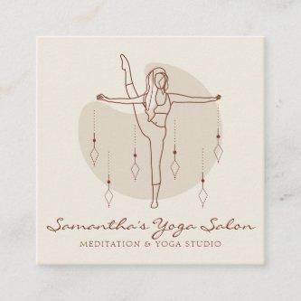 Ivory Meditation Pose Yoga Pilates Spiritual Gym Square