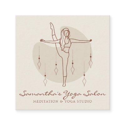 Ivory Meditation Pose Yoga Pilates Spiritual Gym Square