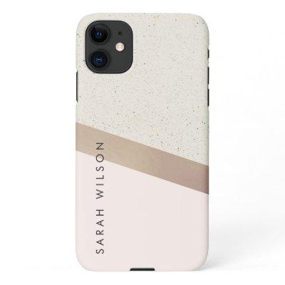 Ivory Rose Gold Foil Pink Cement Necklace Business iPhone 11 Case