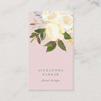 Ivory Watercolor Florals on Blush