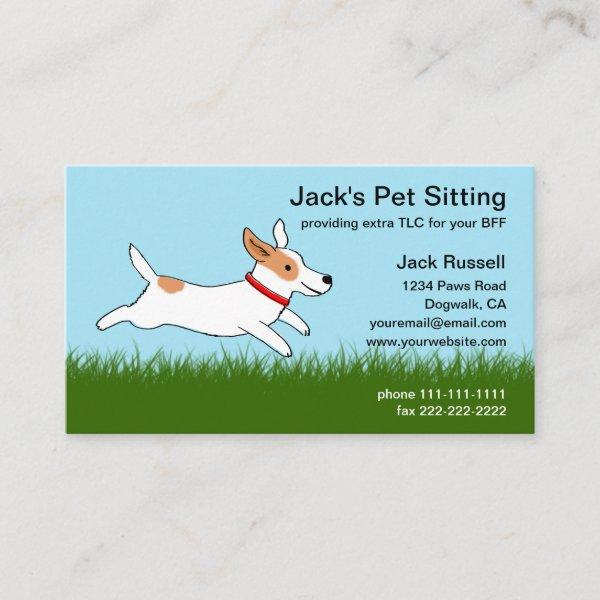 Jack Russell Cartoon Dog Runs on Grass - Pet Care