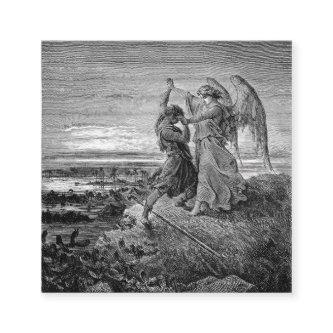 Jacob Wrestling With The Angel Gustave Dore 1855 Square