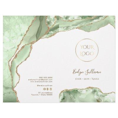 jade green agate service menu brochure