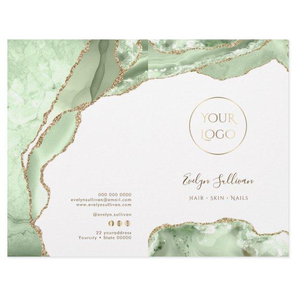 jade green agate service menu brochure