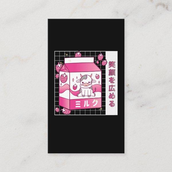 Japanese Anime Strawberry Milk Carton Cute Cow