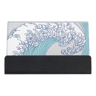 Japanese Asian Surf Wave Art Ocean Art Desk  Holder