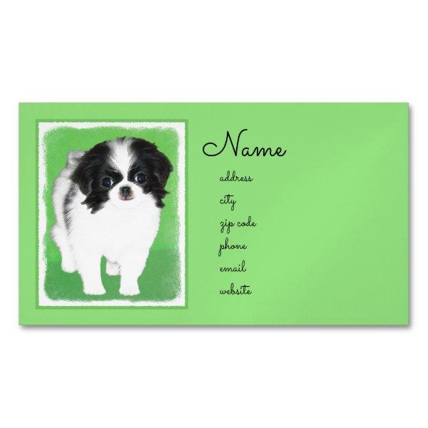 Japanese Chin Puppy Painting - Original Dog Art  Magnet