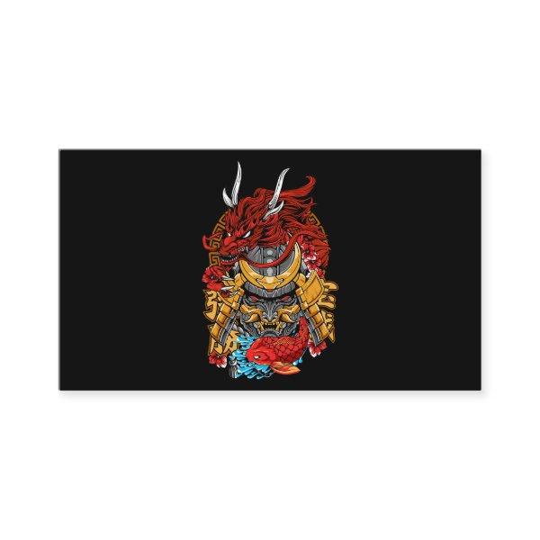 Japanese Dragon Cyberpunk Samurai Koi Fish Aesthet