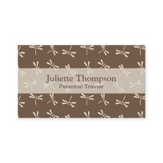 Japanese Dragonfly Pattern, Cream and Taupe Tan