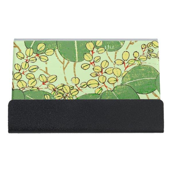 Japanese Leaf Floral Botanical Art Pattern Desk  Holder