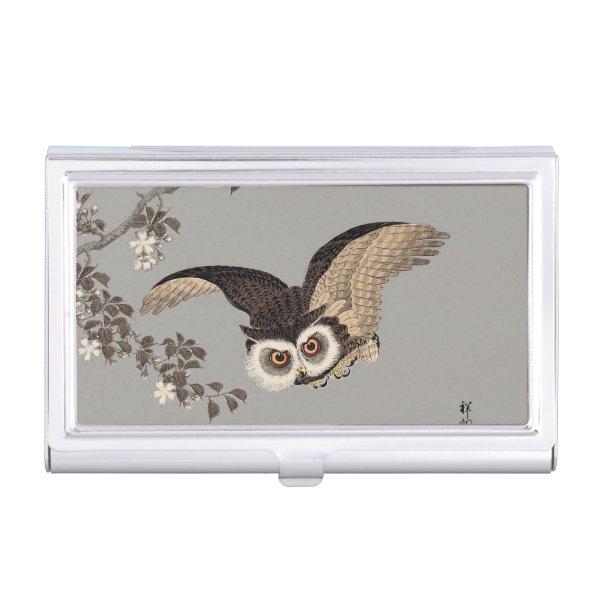 Japanese Owl Night Moon Woodcut Flying Night Case For