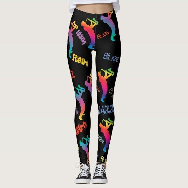 Jazz Musicians Retro Music Blues Pop ART Paint Leggings