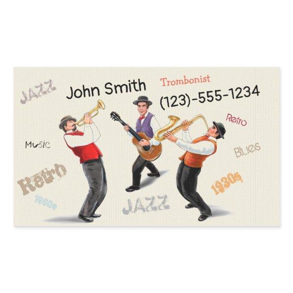 Jazz Musicians Retro Music Blues Vintage ART Paint Rectangular Sticker