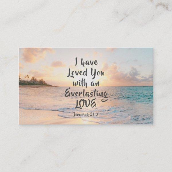 Jeremiah 31:3 I have Loved you Bible Ocean Sunset