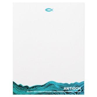 Jesus Fish Wavy Waters Letterhead