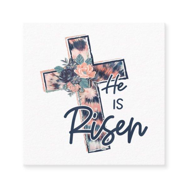 Jesus Love | He Is Risen Cross Floral Flowers Square