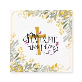 Jesus Loves Me This I Know, Cross and Flowers Square