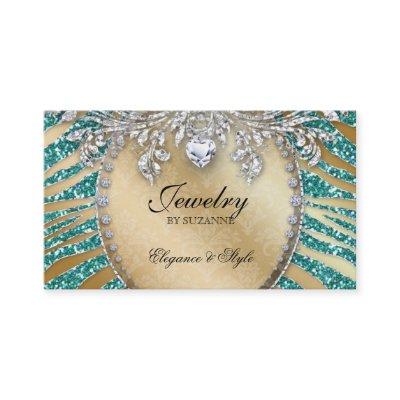 Jewelry  Zebra Glitter Teal Gold