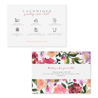 Jewelry Care Instructions | Watercolor Flower