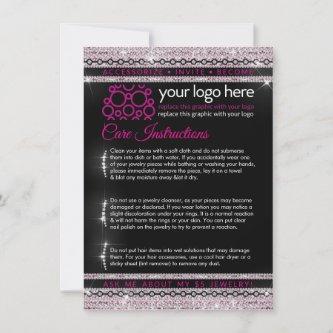 Jewelry Consultant Care Instructions Avoid 5 s Thank You Card