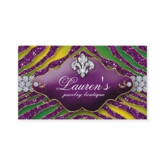 Jewelry Zebra Fleur de lis Mardi Gras Purple