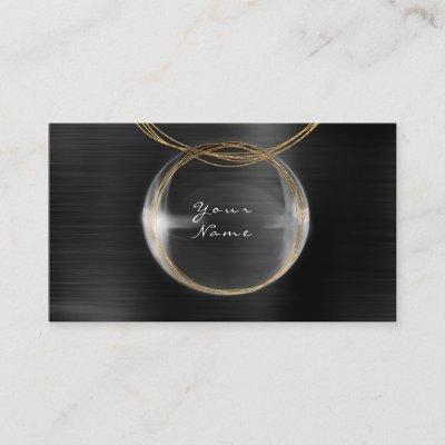 Jewely Stylist Gold Glass Ball Black Metallic