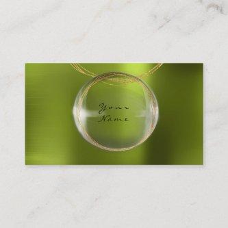 Jewely Stylist Gold Glass Ball Lemon Green Metal