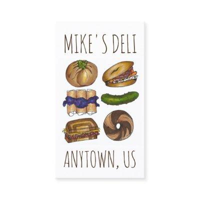 Jewish Deli Food Bagel Knish Pickle Reuben Blintz